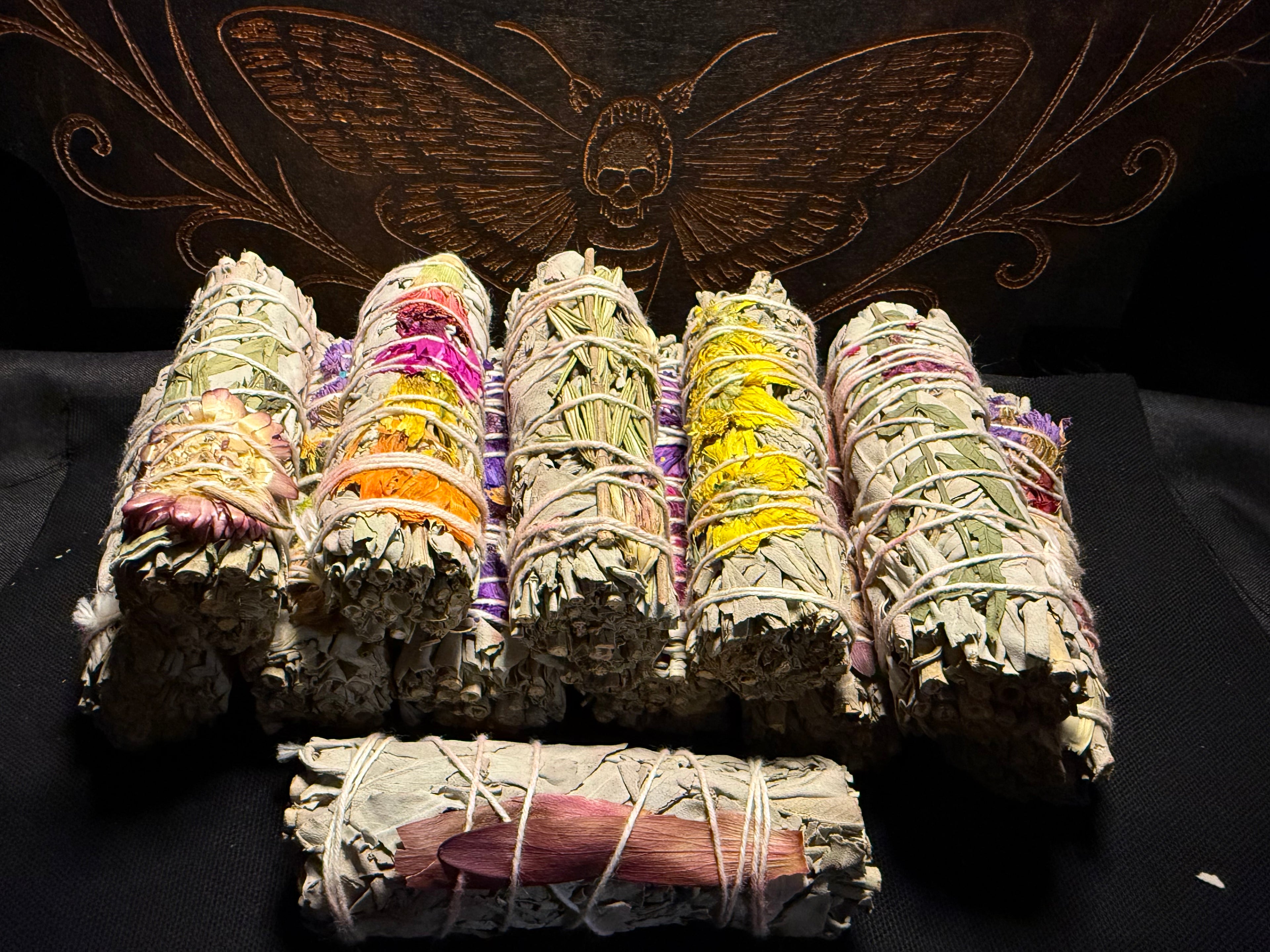 White sage 4in flower decorated