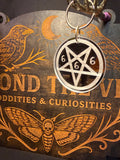 666 inverted pentagram keychain