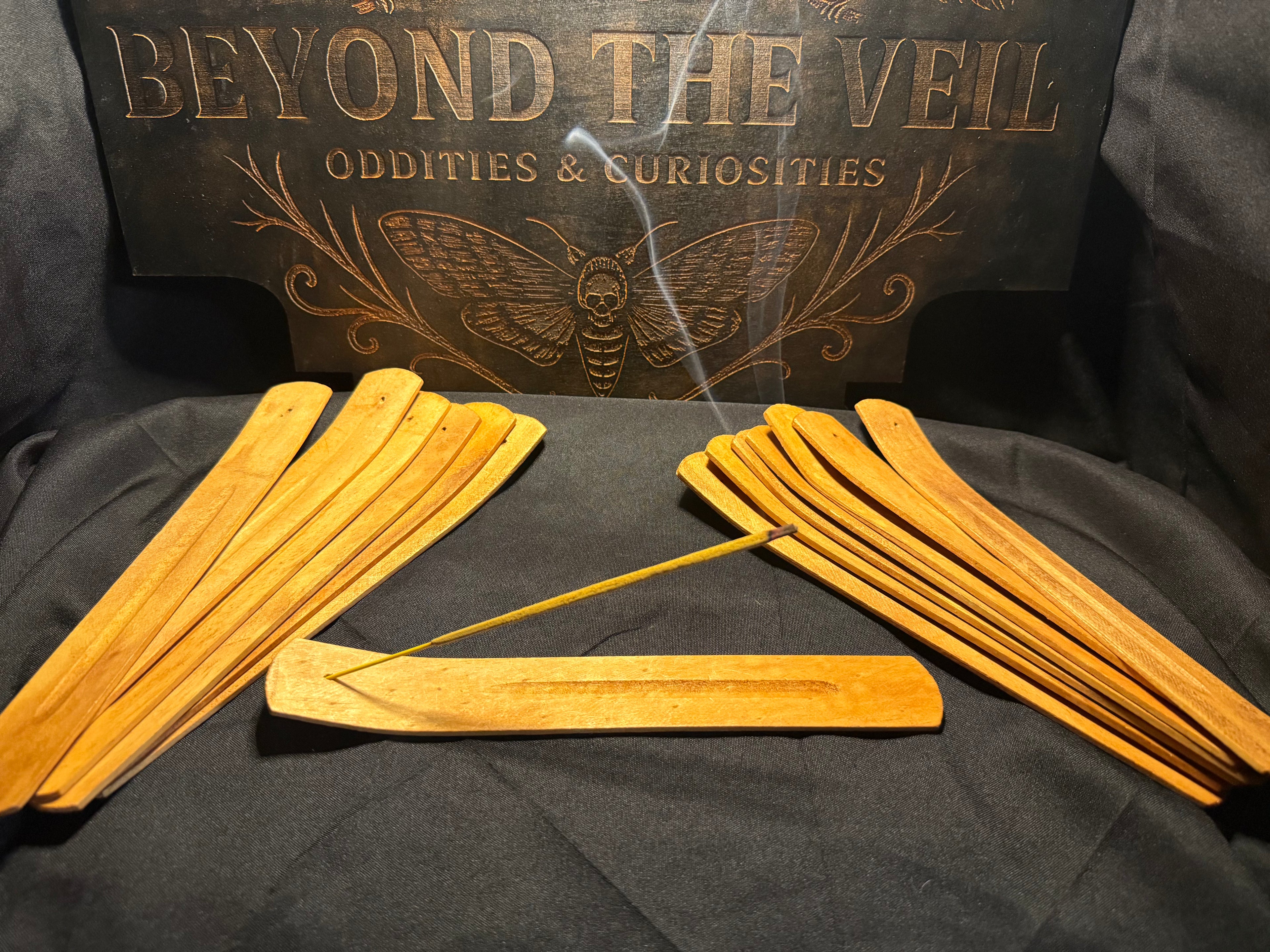 Plain wood incense holder