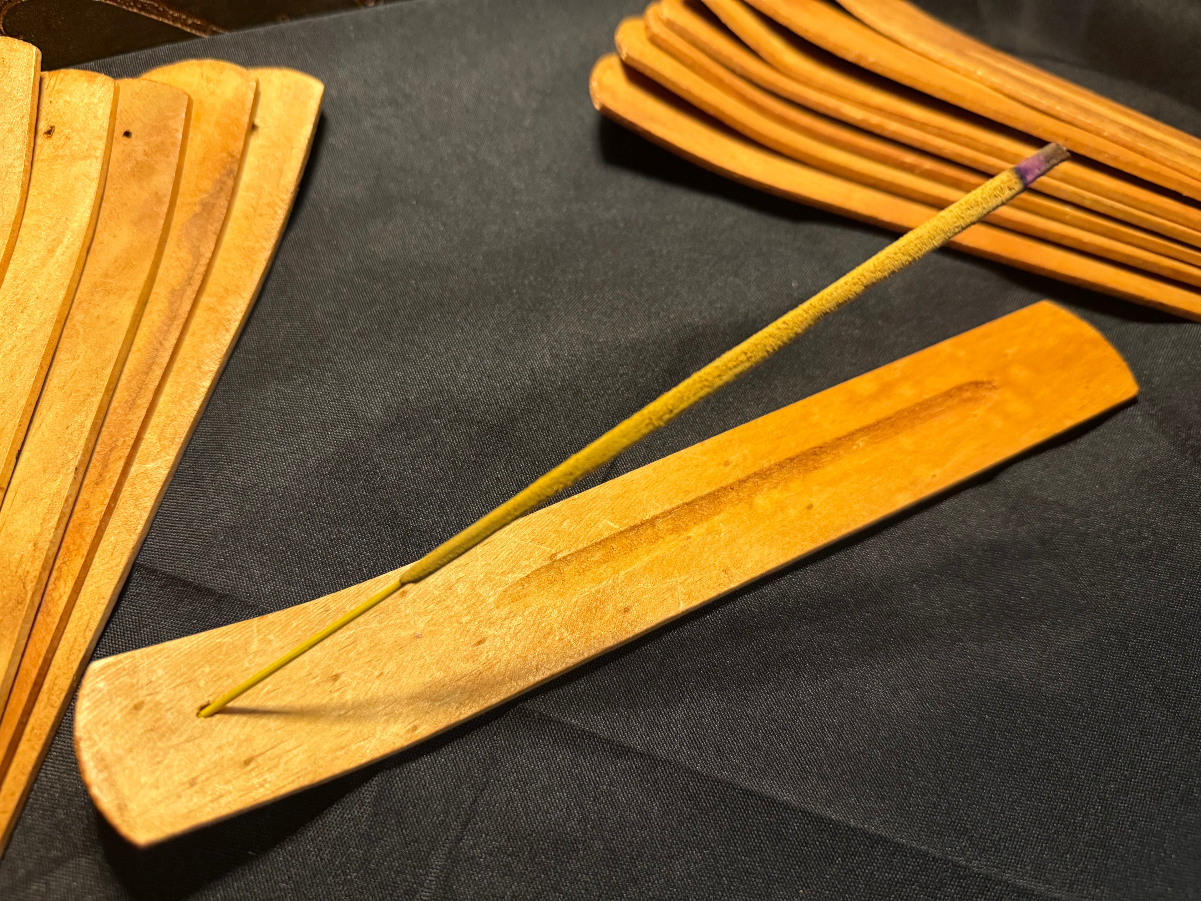 Plain wood incense holder