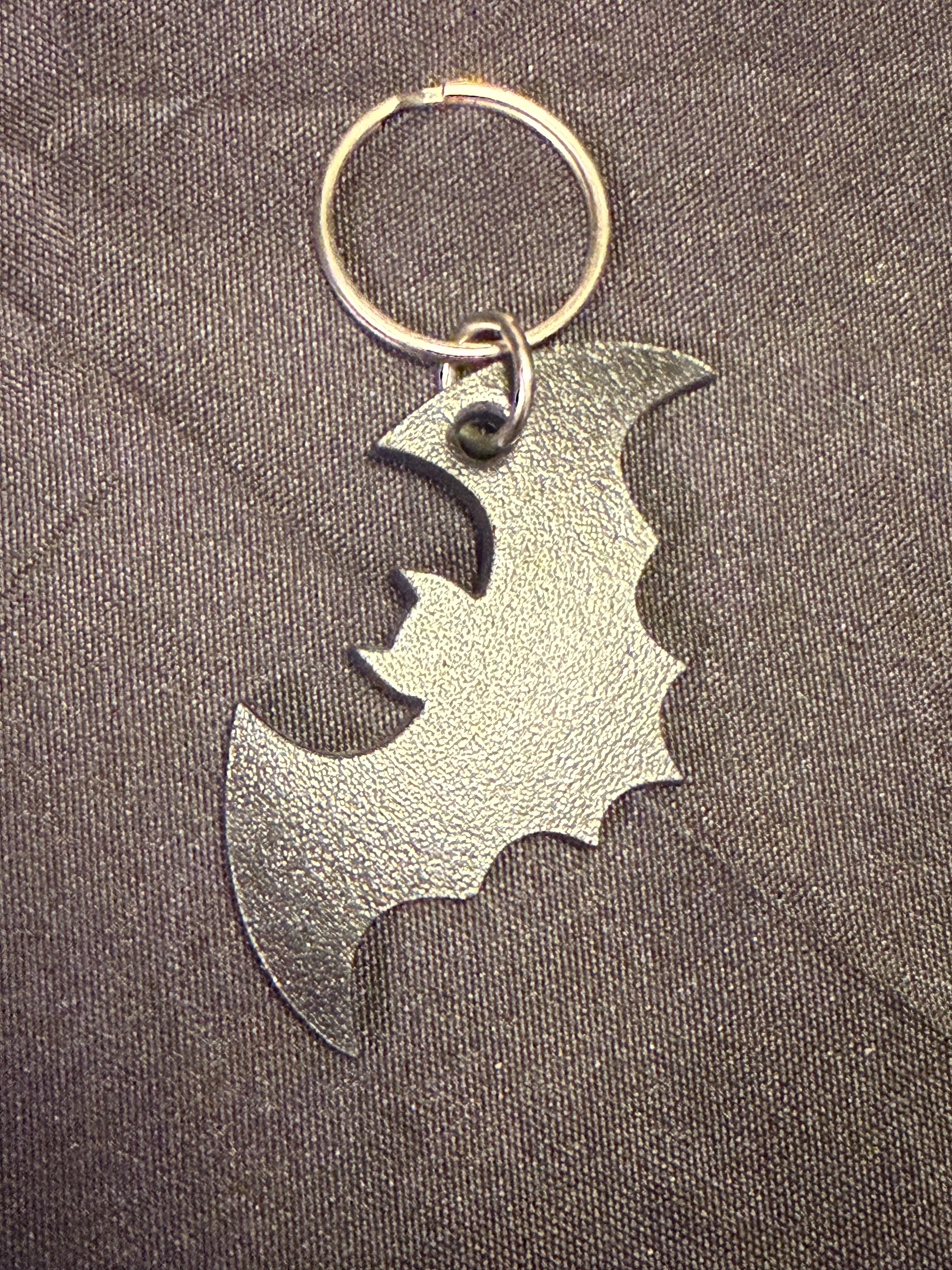 Leather bat keychain