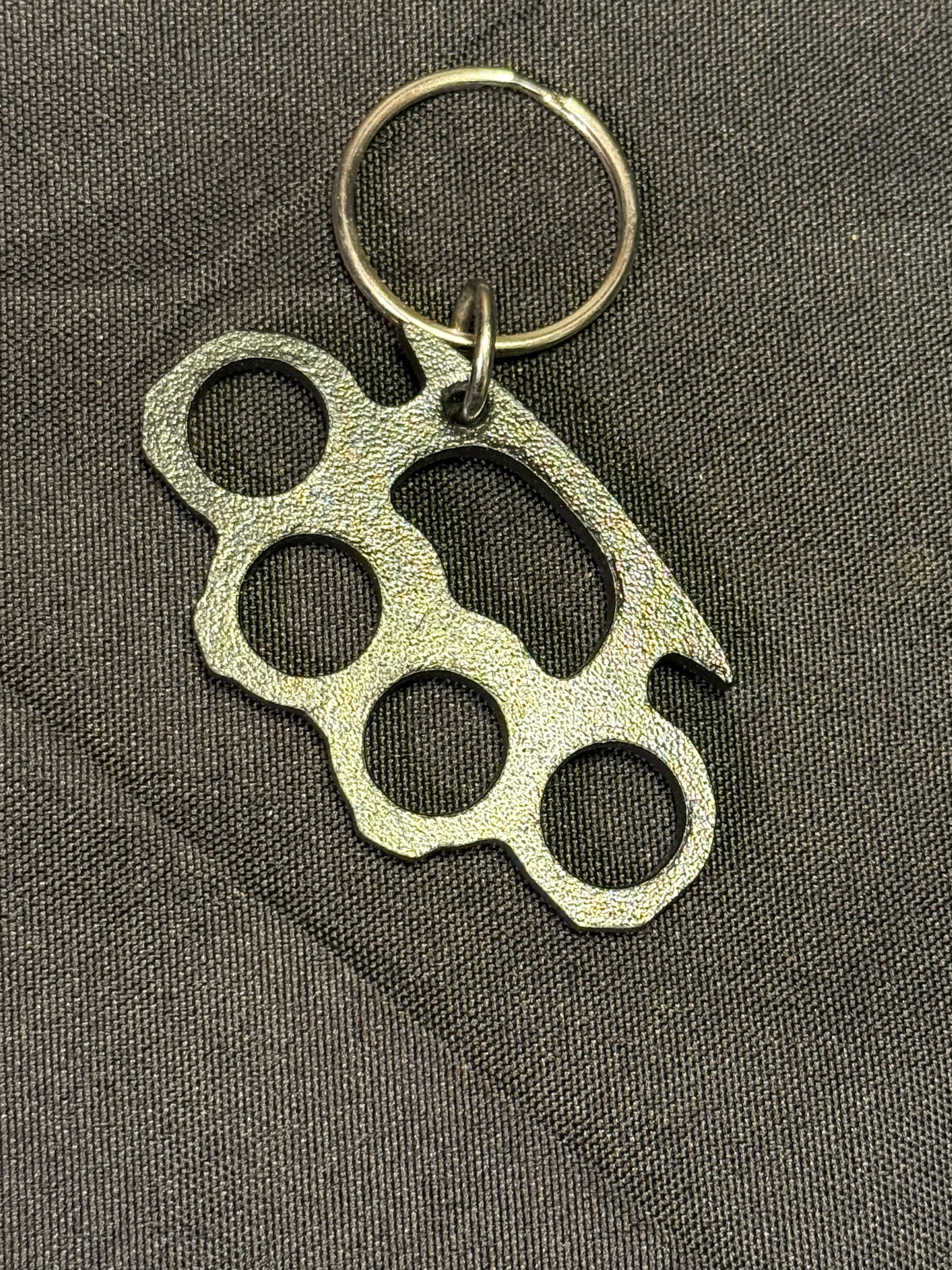Leather knuckles keychain