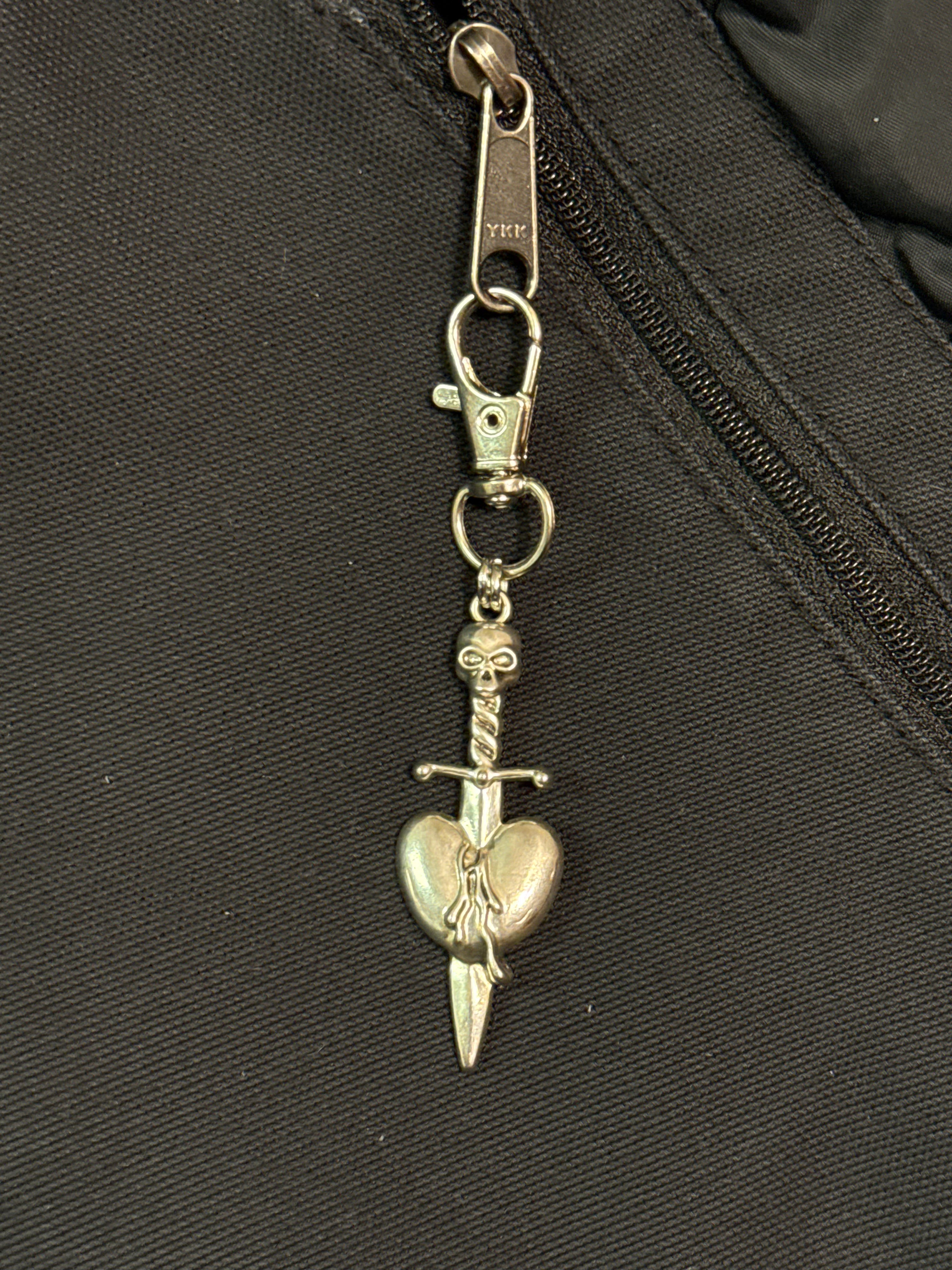 Dagger heart zipper pull
