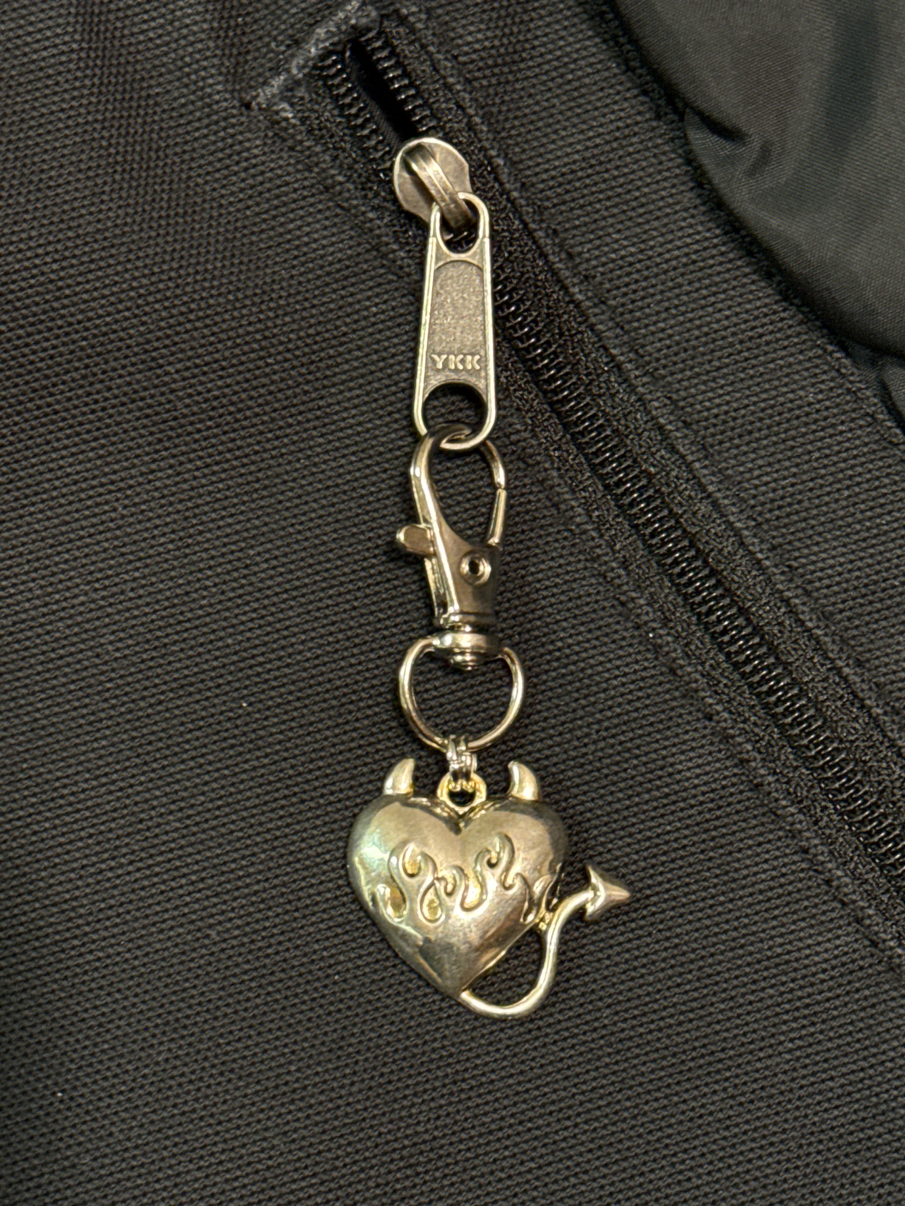 Good & evil zipper pull