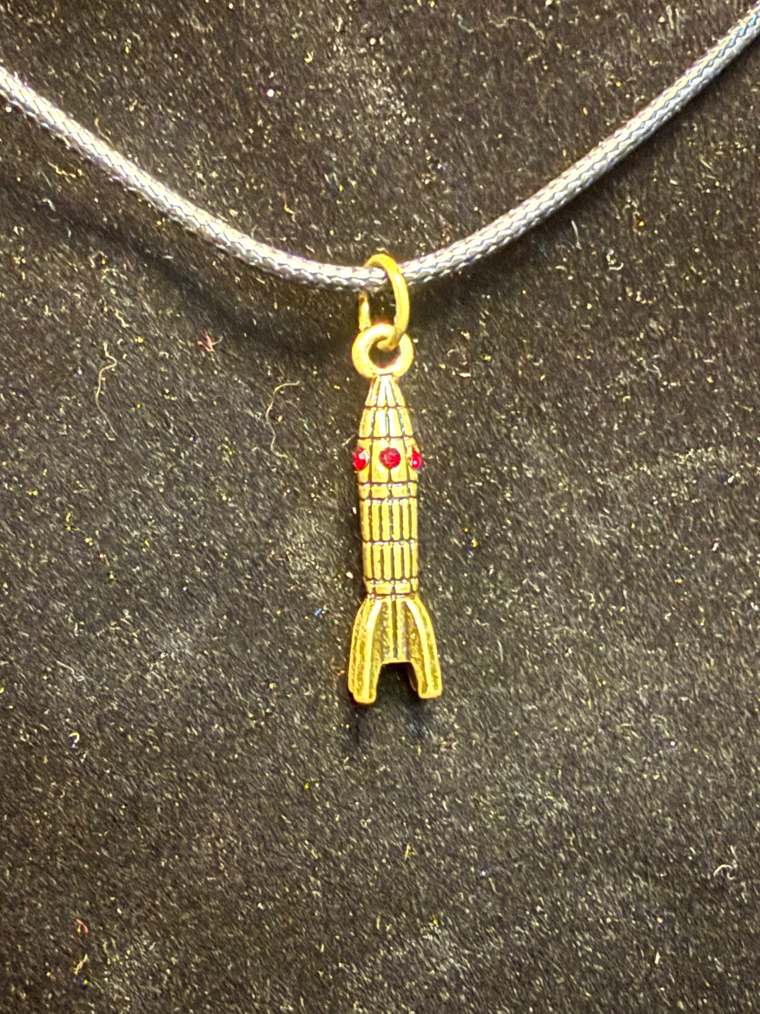 Red gem rocket necklace