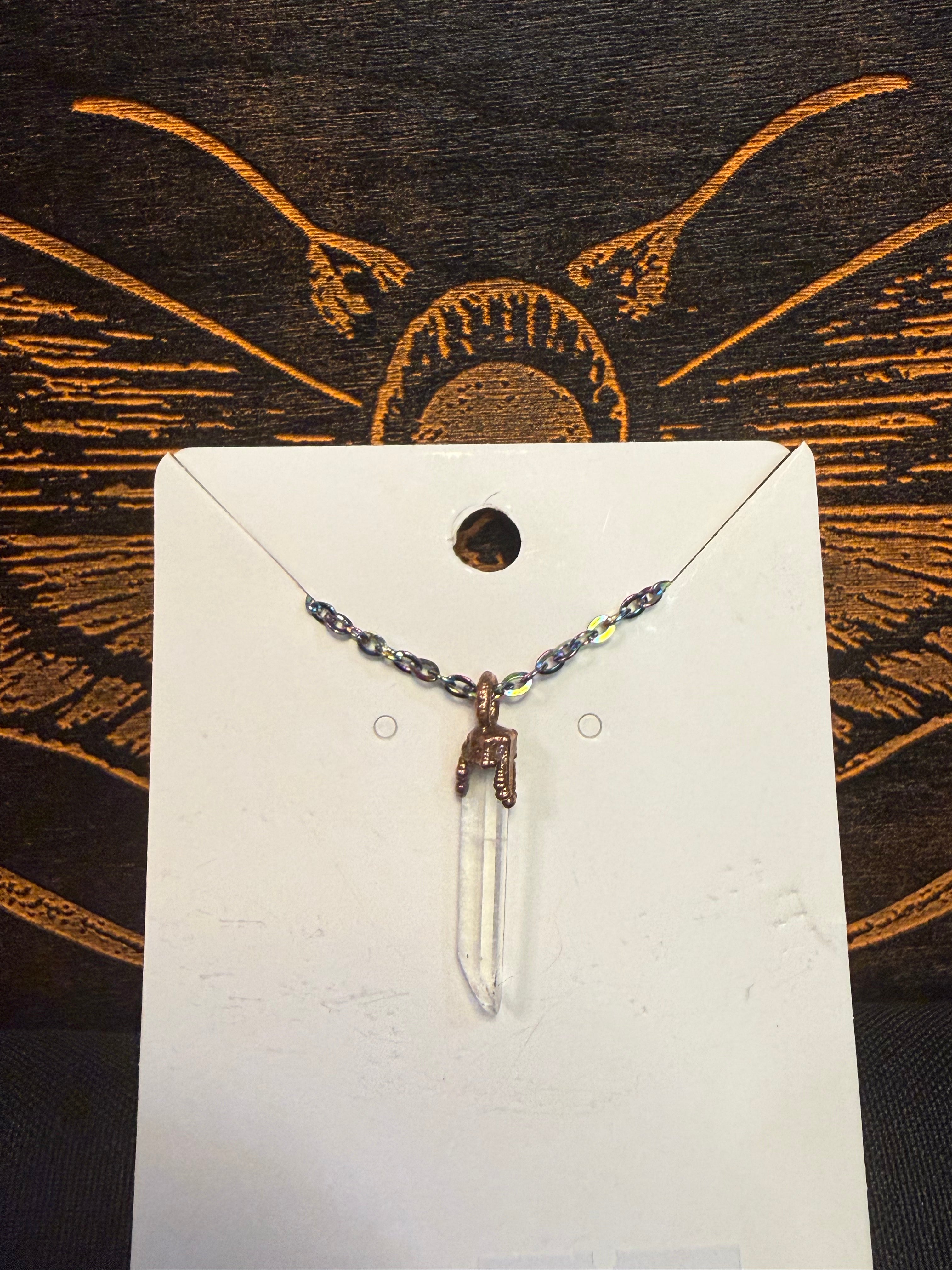 Clear quartz necklace